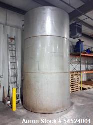 Used 5,000 Gallon Stainless Steel Tank – Vertical Storage Vessel – 90" Diameter x 170" Tall