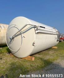 Used Walker 10,000-Gallon Jacketed Stainless Steel Mix Tank | 304 SS | 150 PSI @ 300°F | Side-Bottom Mixer & Manway | Skirt Mount | Built 2005