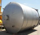 Used- 12,000 Gallon Vertical Stainless Steel Tank. Dome Top and Sloped Bottom. Diameter is 144