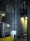 Used Approximate 10,000 gallon vertical 304 stainless steel tank. 10' Diameter x 16' straight side. With flat top and sloped bottom heads.