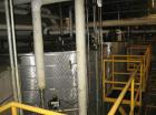 Used-Approximate 10,000 gallon vertical 304 stainless steel tank. 11' Diameter x 15' straight side. With flat top and slope ...