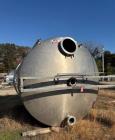 Used Stainless Steel Tank | 5,600 Gallon Capacity | 108” Dia x 108” Straight Side | Dished Top & Bottom | Skirt Mounted