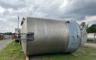 Used Stainless Steel Tank | 5,600 Gallon Capacity | 108” Dia x 108” Straight Side | Dished Top & Bottom | Skirt Mounted
