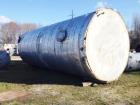 Used- 25,000 Gallon Stainless Steel Storage Tank. 12' diameter x 30' T/T. Flat bottom and cone top. Tank has a dimple jacket...