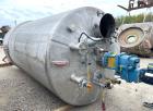 Used- 5000 Gallon Jacketed Stainless Steel Dish Bottom Mix Tank. 7'6