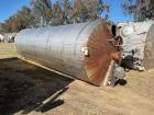 Used- Stainless Steel Bulk Storage Tank, Approximately 8,600 Gallon capacity, vessel measures 94