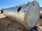 Used- Stainless Steel Bulk Storage Tank, Approximately 8,600 Gallon capacity, vessel measures 94