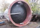 Used- 12,000 Gallon, 304 Stainless Steel Tank. 12' diameter x 16' straight side; 4' carbon steel skirt. Dished ends, 24