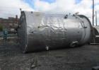 Used- 12,000 Gallon Stainless Steel Tank. 12' diameter x 16' straight side. 4' carbon steel skirt; dished ends. 24" side bot...
