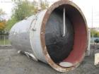 Used- 12,000 Gallon Stainless Steel Tank. 12' diameter x 16' straight side. 4' carbon steel skirt; dished ends. 24" side bot...