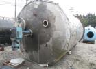 Used- 12,000 Gallon 304 Stainless Steel Tank. 12' diameter x 16' straight side. 4' carbon steel skirt, dished ends, 24