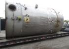 Used- 12,000 Gallon Stainless Steel Tank. 12' diameter x 16' straight side. 4' carbon steel skirt, dished ends, 24