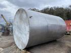 Used-Approximately 8000 Gallon Vertical Stainless Steel Tank