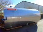 Used- 6000 Gallon Stainless Steel Storage Tank. Approximately 94'' diameter, 16' straight wall, side manhole.  Inlets 3-1.5'...