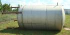 Used 5000 Gallon vertical, type 316 stainless steel, storage tank. Dome top and dish bottom. Tank is approximately 8' diameter x 18' tall. Top manway. Top lifting lugs. Mounted on 4 carbon steel legs...