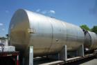 Used 12,000 Gallon Stainless Steel Tank. 316 stainless steel, horizontal. 10' diameter x 20'. 1' peak ends, 22' long x 11' high. 20'' oval front manway. 24