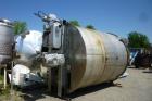 Used 7,200 Gallon Stainless Steel Scrape Agitation Tank. Jacketed, 316L stainless steel, vertical. 10' inside diameter x 11'9''. 18' high, 24'' cone bottom. 3'' tri clamp discharge. Two zone dimple j...