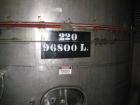 Used Westeel 25,608 Gallon (96,800 Liter) 304 Stainless Steel Storage Tank. Vertical Design. Approx. 12' Diameter x 31'6