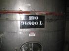 Used: Westeel 25,608 Gallon (96,800 Liter) 304 stainless steel storage tank. Vertical design. Approx. 12' diameter x 31'6