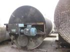 Used Tank, 5500 Gallon, 304 Stainless Steel, Vertical. 96” Diameter x 192” straight side, flat top, coned bottom. Fixed carbon steel agitator bridge with a top entering Chemineer agitator, 4 blade tu...