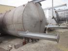 Used Tank, 5500 Gallon, 304 Stainless Steel, Vertical. 96” Diameter x 192” straight side, flat top, coned bottom. Fixed carbon steel agitator bridge with a top entering Chemineer agitator, 4 blade tu...