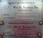Used Wm. D. Nichols inc. Storage Tank, 6,000 Gallon, 316 Stainless Steel, Verti