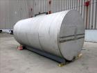 Used Tank, Approximate 5000 Gallon, Stainless Steel, Horizontal.
