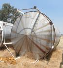 Used Tank, Approximate 12,000 Gallon, Stainless Steel tank, Vertical. Approximately 11' diameter x 16' straight side, cone top with 2” diameter center top opening, 20” diameter top manway and 4” diam...