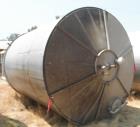 Used Tank, Approximate 12,000 Gallon, Stainless Steel tank, Vertical. Approximately 11' diameter x 16' straight side, cone top with 2” diameter center top opening, 20” diameter top manway and 4” diam...