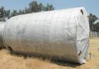 Used Tank, 17,000 Gallon, Stainless Steel, Vertical. Approximate 12' diameter x 20' straight side. Includes cone top with slight sloped bottom to 3