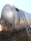Used Tank, 17,000 Gallon, Stainless Steel, Vertical. Approximate 12' diameter x 20' straight side. Includes cone top with slight sloped bottom to 3