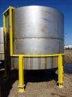 Used- Mix Tank, Approximate 5,000 Gallon, Stainless Steel, Vertical.