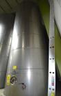 Used Tank, Approximate 19,500 Gallon, 14 Gauge Stainless steel, Vertical. Approximate 130” diameter x 336” straight side, coned top, 7” sloped bottom. Openings top 16” man way with cover and approxim...