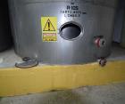 Used Tank, Approximate 19,500 Gallon, 14 Gauge Stainless steel, Vertical. Approximate 130” diameter x 336” straight side, coned top, 7” sloped bottom. Openings top 16” man way with cover and approxim...