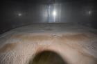 Used Tank, Approximate 19,500 Gallon, 14 Gauge Stainless steel, Vertical. Approximate 130” diameter x 336” straight side, coned top, 7” sloped bottom. Openings top 16” man way with cover and approxim...