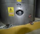 Used Tank, Approximate 19,500 Gallon, 14 Gauge Stainless steel, Vertical. Approximate 130” diameter x 336” straight side, coned top, 7” sloped bottom. Openings top 16” man way with cover and approxim...