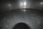 Used Tank, Approximate 19,500 Gallon, 14 Gauge Stainless steel, Vertical. Approximate 130” diameter x 336” straight side, coned top, 7” sloped bottom. Openings top 16” man way with cover and approxim...