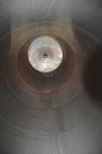 Used Tank, Approximate 19,500 Gallon, 14 Gauge Stainless steel, Vertical. Approximate 130” diameter x 336” straight side, coned top, 7” sloped bottom. Openings top 16” man way with cover and approxim...