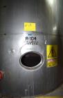 Used Tank, Approximate 19,500 Gallon, 14 Gauge Stainless steel, Vertical. Approximate 130” diameter x 336” straight side, coned top, 7” sloped bottom. Openings top 16” man way with cover and approxim...