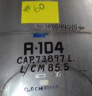 Used Tank, Approximate 19,500 Gallon, 14 Gauge Stainless steel, Vertical. Approximate 130” diameter x 336” straight side, coned top, 7” sloped bottom. Openings top 16” man way with cover and approxim...