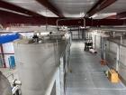 Used Vertical Tank, Approximately 5,000 Gallon, 304 Stainless Steel, 100.5