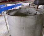 Used- Vertical Tank, Approximately 5,000 Gallon, Stainless Steel