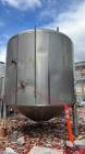 Used-Falco Stainless Steel Equipment Jacketed Pressure Tank, Approximate 5500 Ga