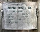 Used-General Metals Inc. 12,000 Gallon Storage Tank