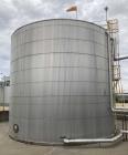 Used Approximate 216,000 gallons Stainless Steel Storage Tank With Philadelphia 40 HP Side Mount Agitator. T-1010. Flat top and Bottom. Misc. inlets Side bottom. Side Bottom Manway.