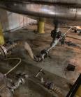Used Approximate 6,750 gallon Stainless Steel Tank With Diaphragm Pump, V-4332. Flat top with misc. inlets & openings. Cone bottom with center bottom outlet. Side bottom manway. Has stainless steel l...