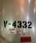 Used Approximate 6,750 gallon Stainless Steel Tank With Diaphragm Pump, V-4332. Flat top with misc. inlets & openings. Cone bottom with center bottom outlet. Side bottom manway. Has stainless steel l...