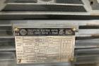 Used Approximate 8,680 gallon 316L Stainless Steel Agitated Tank With Goulds Centrifugal Pump. V-4508, P-4203.  Atmos. at 212 degrees F internal pressure. Top entering Agitator (HP unknown). Cone bot...