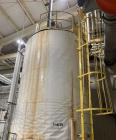 Used Approximate 8,900 gallon 316L Stainless Steel Agitated Tank With Goulds Centrifugal Pump, V-4139, P-4139.  Atmos. at 212 degrees F internal pressure. Top entering Agitator (HP unknown). Cone bot...