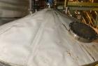 Used Approximate 8000 gallon Stainless Steel Mixing Tank With Centrifugal Pump, V-4505. Flat top with misc. top inlets. Cone bottom with center bottom outlet. Insulated shell. Top entering Chemineer ...